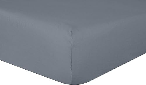 Sleepdown 100% Pure Cotton Deep Fitted Sheet Warm Cosy Breathable Super Soft Bedsheet Bed Linen 32cm Extra Deep Pockets - charcoal - King,5056557500727