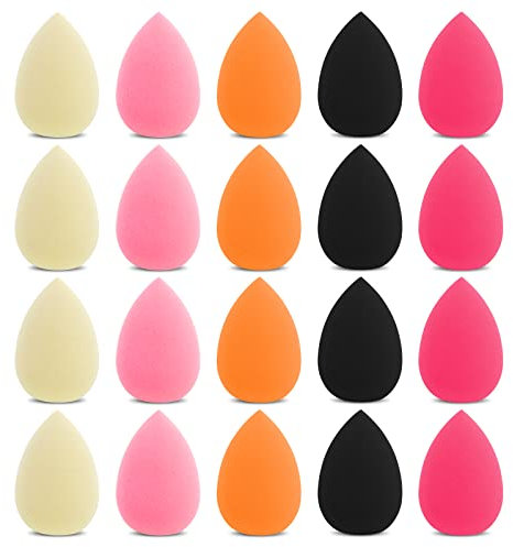 WLLHYF 20 Stück Mini Make-up Schwamm Beauty Blender Soft Powder Puffs Bunte gepresste Puffs für Mineralpuder Kosmetik Loose Powder Body Powder Wet Dry Foundation Beauty Tool (Farbmischung)