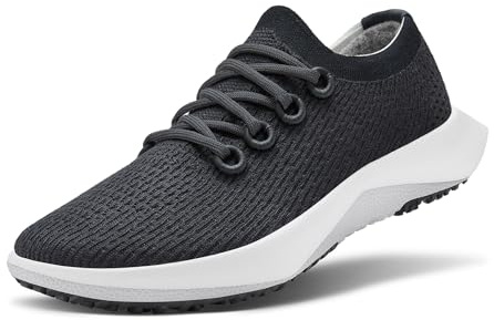 Allbirds Men’s Tree Dasher 2 Active Sneakers, Breathable Machine Washable Lace-Up Fitness Shoes for Walking, Running & Gym, Natural Black (Blizzard Sole), 12