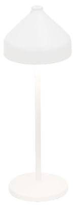 Zafferano, Lampada Amelie, Lampada da Tavolo Ricaricabile e Senza Fili con Controllo Touch, Adatta per Salotto ed Esterni, Dimmer, 2200-3000 K, Altezza 34 cm, Colore Bianco