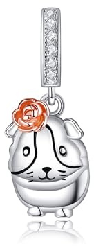 URONE Meerschweinchen-Anhänger Bead Charm Passend für Charms-Armbänder für Frauen 925er-Sterlingsilber Meerschweinchen-Anhänger Schmuck Geschenke für Frauen Armband-Halskette