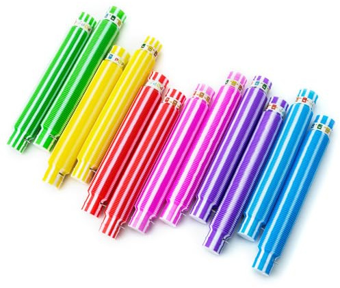 PRECORN Lot de 12 tubes pop à LED - Décoration de fête colorée avec bracelets lumineux pour anniversaire d'enfant et plus encore - Jouet sensoriel pour tout-petits - 6 couleurs