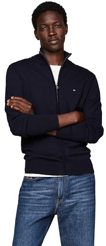 Tommy Hilfiger Herren Leichter Durchgehendem Reißverschluss Pullover, Wüstenhimmel, Medium