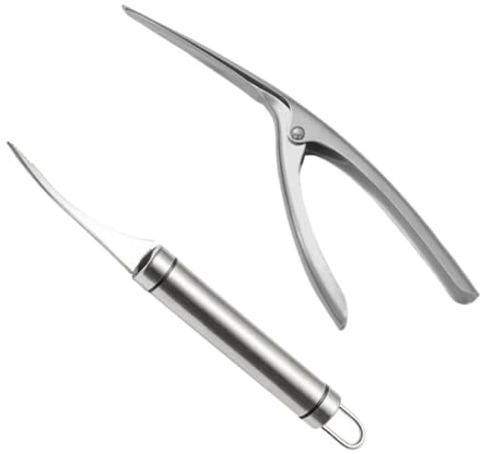 Alipis Peladores De Camarones Acero Inoxidable Herramientas para Pelar Gambas Utensilios De Cocina Mango De Madera