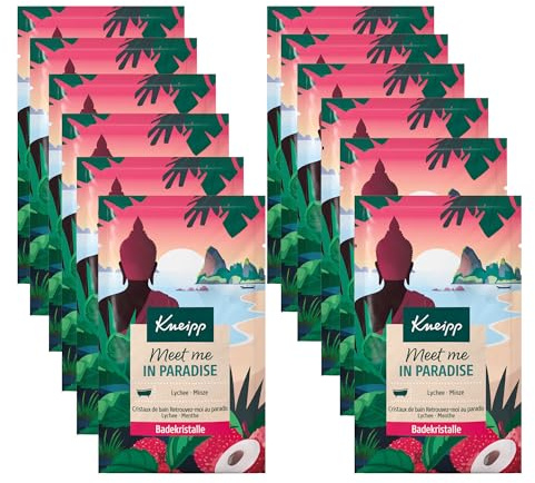 Kneipp Meet me in Paradise Badekristalle - Mit Lycheeextrakt und Minzöl - Multipack - 12 x 60g