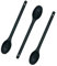 3 Stück Kochlöffel Silikon, Servierlöffel, Plastiklöffel, Kochlöffel Kunstoff 30 cm, Antihaftbeschichtet, BPA-frei, Kochlöffel-Set zum Rühren, Schöpfen und Mischen (Schwarz)