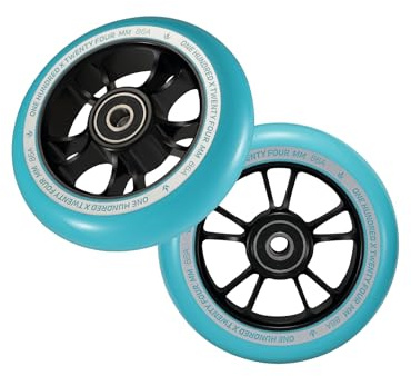 Blunt - Ruedas de 100 mm (par), color negro y verde azulado