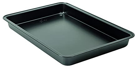 Lagostina Gustosa Rostiera Teglia da Forno Rettangolare in Acciaio Antiaderente per Forno, Nero, 42x29x4 cm