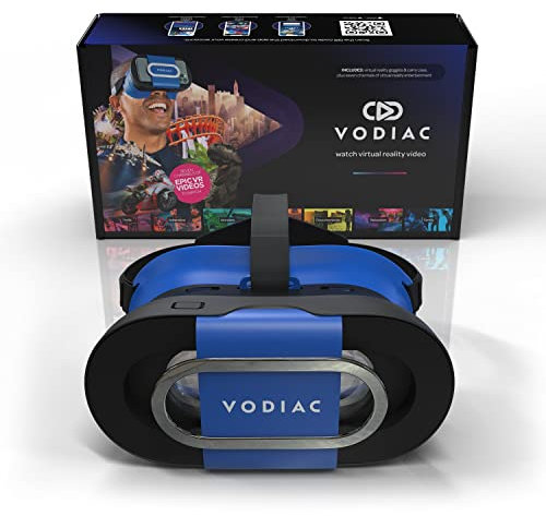 Vodiac VR Headset - Launch Edition Includes Unlimited Virtual Reality Entertainment Free Forever. VR Goggles in-App Streaming Service Powered By Your smartphone Compatible with iPhone & Android