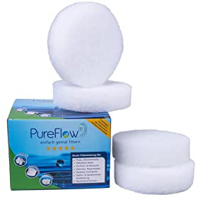 PureFlow Kimmerfilter Ø 17 cm för skimmerkorgar upp till 17 cm bottendiameter, perfekt för alla pooler och rampooler, tar bort även de finaste smutsen och de minsta insekterna (4 filter Ø 180 x 40 mm)