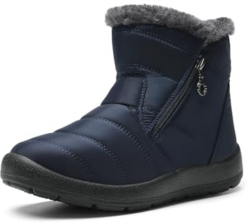 DREAM PAIRS Women's Snow Boots Winter Boots for Women uk Water-resistant Ankle Boots Warm Fur Lined Waterproof Lightweight Walking Boots Outdoor Indoor Booties,Size 6,Navy,SDSB2303W