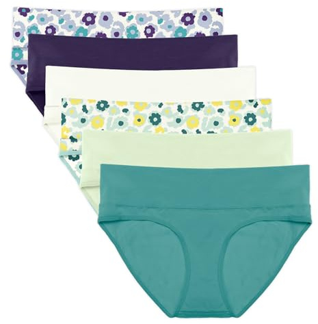 Intimate Portal Bragas Embarazadas de Algodón para Premamá y Postparto Braguitas de Maternidad Plegables PK de 6 Meadow S