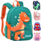 LUKIUP Kindergartenrucksack Dinosaurier, Kinderrucksack Jungen Orange, Kleiner Freund Rucksack, Dinosaurier Rucksack für Kita Kindergarten Jungen Ab 2-5 Jahren, 28x 22x10 cm