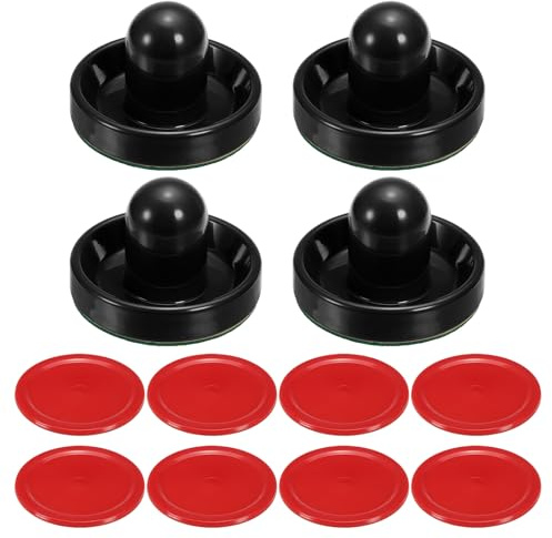 PATIKIL 96mm Spingitori Air Hockey e Air Hockey Dischi, Accessori di Ricambio Maniglie Pagaie per Tavoli Gioco (4 Pulsanti con Cuscinetto, 8 Dischi)