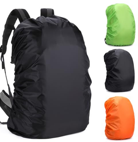 KOQAIIZ Housse de Sac à Dos Anti Pluie, 3 Pack Couverture Étanche, Housse de Protection Impérmeáble Anti-Poussière, Capuche Pluie pour Voyage Cyclisme Escalade Randonnée