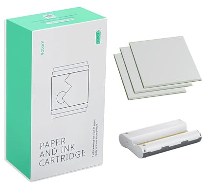 Yoton Papel Fotográfico Brillante, Papel Fotográfico Color Vivo 6 x 4, Contiene 54 Fotográfico y 1 Cartucho, para Impresora Fotográfica YP01