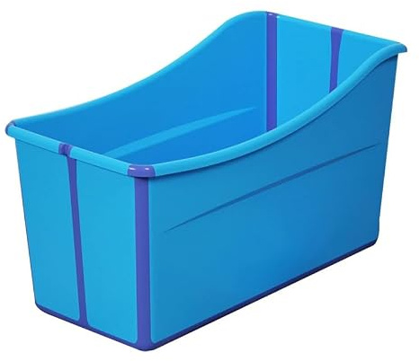 Bärbart Badkar För Dusch Isolerat Förtjockat Badkar，hopfällbart Badkar För Vuxna, Fristående Badkar För Varmt Spa-isbad, Mobilt Hopfällbart Badkar(Color:Blå)