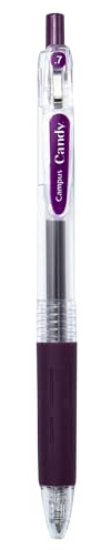 Campus Stylo à encre gel Candy rechargeable avec trait de 0,7 mm, stylo à encre gel à séchage rapide et résistant à l'eau (stylo, violet aubergine, 1 unité)