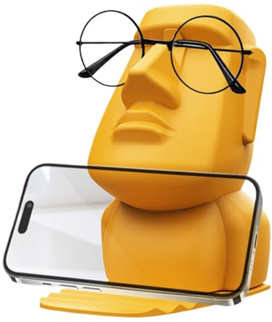Support de lunettes drôle, présentoir de visage de lunettes -Support de lunettes de tête de l’île de Pâques | Sculpture créative d'affichage de lunettes pour chambre à coucher, table de nuit, bibliot