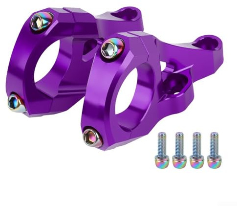 Potence à montage direct, rehausseur de descente haute résistance avec fourche à double couronne 31 8 mm, collier de serrage pour VTT, descente longueur 96 mm (violet)