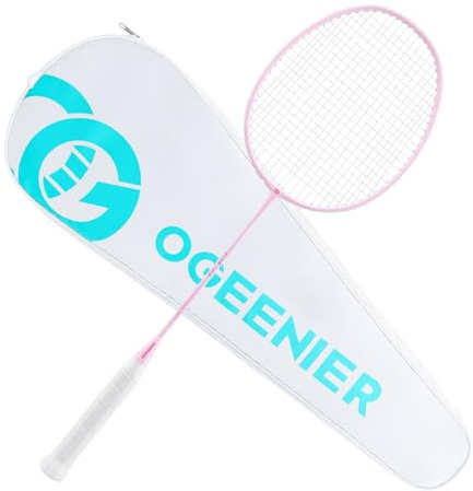 OGEENIER 3U Badminton Racket with Bag&Grip, Pink
