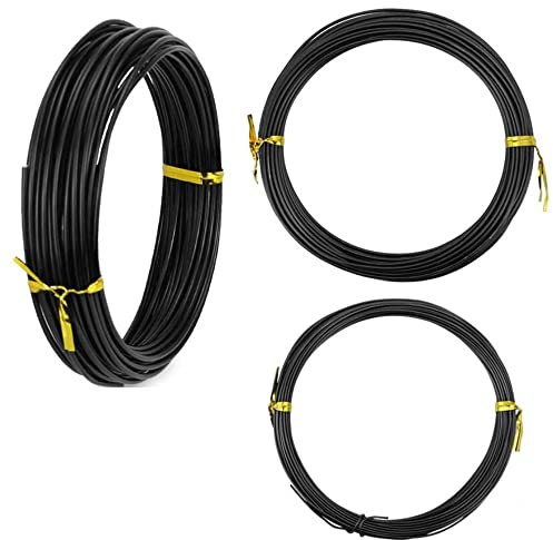 DECARETA Cable Bonsai de 3 piezas Cable 10M Aluminio Bonsai Cable anticorrosión Bonsai para jardinería, Bricolaje, 1.0 mm / 1.5 mm / 2.0 mm (diámetro)