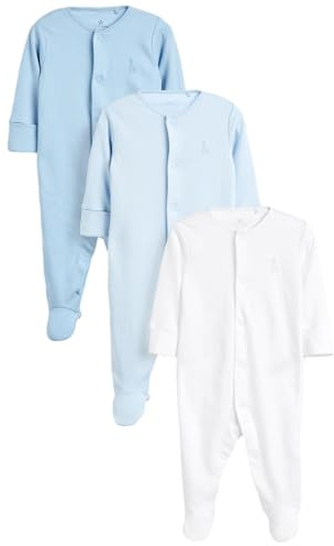 NEXT Bambini Confezione da 3 tutine bebè Blu/Bianco 6 Mesi-9 Mesi