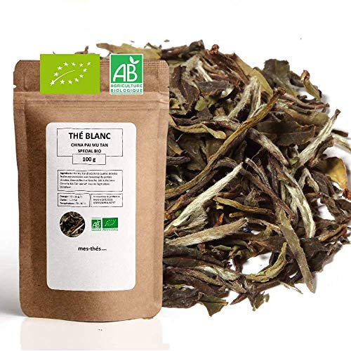 Thé Blanc bio China Pai Mu Tan Spécial - 100g (40 tasses) - Thé en vrac 100% agriculture biologique - Mes-Thés