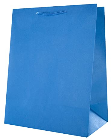 Hallmark Borsa regalo grande per diverse occasioni, tinta unita, blu
