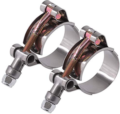 Glarks 2 morsetti per tubo flessibile in acciaio inox, 32-37 mm, con bullone a T, per tubo flessibile di aspirazione turbo, intercooler