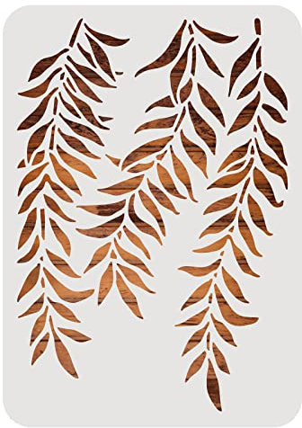 BENECREAT Willow Branches Stencil, Plastic Painting Stencils, 30x21cm | Weeping Willow Drawing Template, Reusable Plant Themed, For Art Painting, Scrabooking, DIY Decor Walls Rooms and Furniture