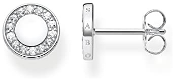 THOMAS SABO Ohrstecker Kreis mit weißen Steinen 925 Sterlingsilber