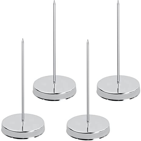 4 Stück Zettelspießer Memo Halter, Zettelhalter Bonspießer, Rechnungen Kassenbon Halter, Papier Spike Halter, Schreibtisch Quittung Halter für Restaurant küche Bars Büro Hotel, mit Runde Basis