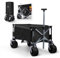VOYAGER Faltbarer Campingwagen – mit extra großen All-Terrain 360 Grad drehbaren Rädern, wasserdichte Abdeckung, verstellbarer Griff, Tragkraft von 100 kg – perfekt für Outdoor-Abenteuer (schwarz)