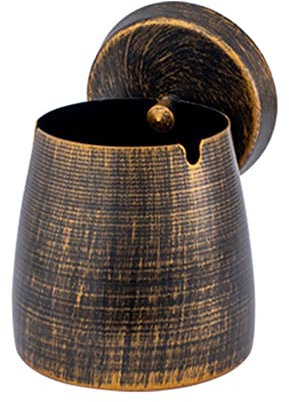 Windaschenbecher Edelstahl Groß/Aschenbecher Wind- und Regensicher für Draußen & Innen Tischaschenbecher mit Rutschfestem Basis Farbe Kupfer für Garten und Balkon Farbe Bronze