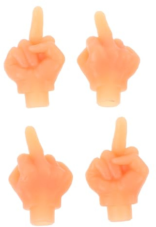 ibasenice 4pcs Finger Shaped Tire Valve Caps Funny Air Valve Stem Covers Universal for Cars Motorbikes Trucks Bicycles Skin Colour