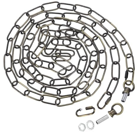 PATIKIL 10 Feet Lighting Chain for Hanging Lamp, Chandelier Chain Light Fixture Chain Load Capacity 65 Lbs for Pendant Light, Ceiling Fan, Bronze