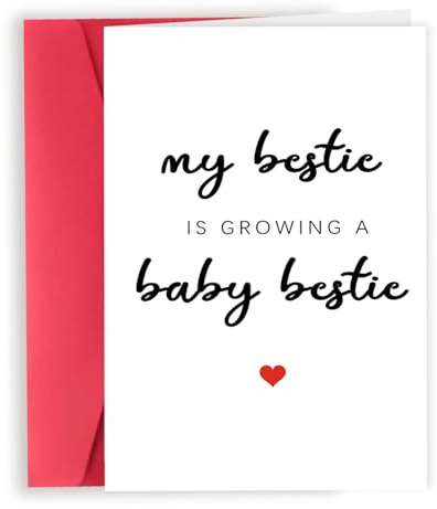 Londue Bestie Pregnant Card, Best Friend Pregnant Gifts, Pregnancy Card for Mommy to Be, Congrats Gift for Expectant Mothers, My Bestie is Growing A Baby Bestie