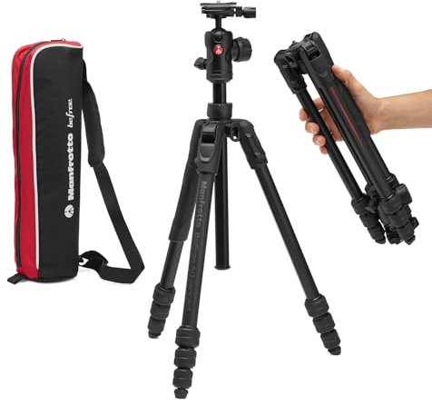 Manfrotto Befree Advanced AS, Trípode de Cámara, Twist Lock, en Aluminio, Compatible Arca-Swiss, Kit Trípode de Viaje Portátil con Rótula, para DSLR, Cámaras sin Espejo, Accesorios de Fotografía