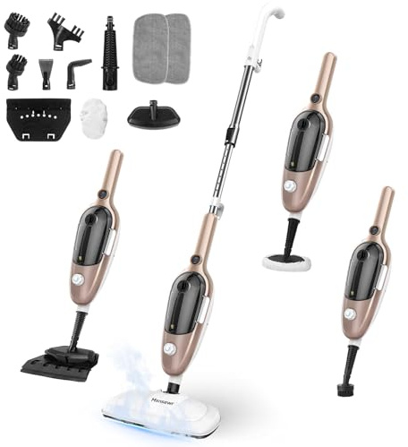 Floor Buffers Cleaner 11-in-1 Handheld Detachable Steam mop, Rose Gold