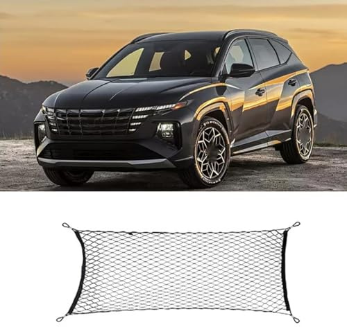 AWPF Rete Bagagliaio Auto per Hyundai Tucson NX4 2022-2024, Rete Bagagliaio per Auto -Rete Portaoggetti Auto,Rete Elastica con 4 Ganci-Bordo Elastico Tiene I Carichi più Saldamente,B