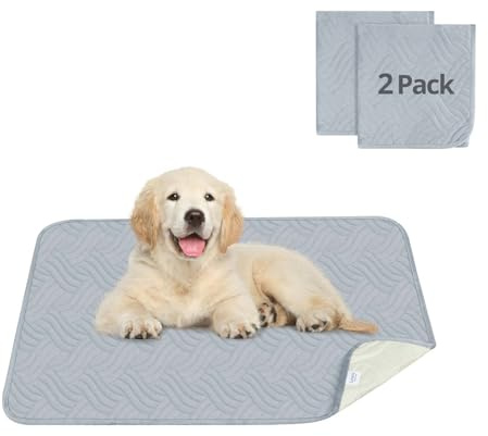 Luvore Tappetini Lavabili per Cani, 2 Pezzi, Tappeti per Addestramento per Cani Riutilizzabili, A prova di perdite, antiscivolo 70x100cm