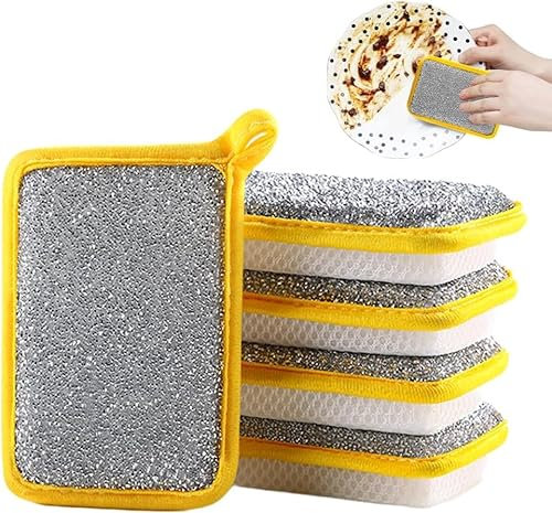 Esponja de lavado, paño de cocina de doble cara, esponja absorbente multiusos, almohadilla de limpieza de platos, herramienta de limpieza de platos de cocina (5 piezas)