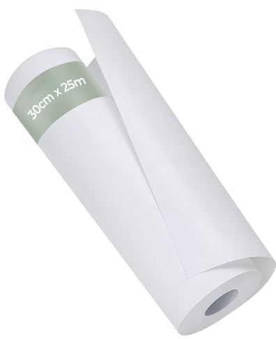 The Bead Shop Tear Away Machine Embroidery Stabiliser Backing - 12 x 25m Roll, Medium Weight 50g (1.8oz) - Versatile Cut Sizes for Machine Embroidery & Hand Sewing