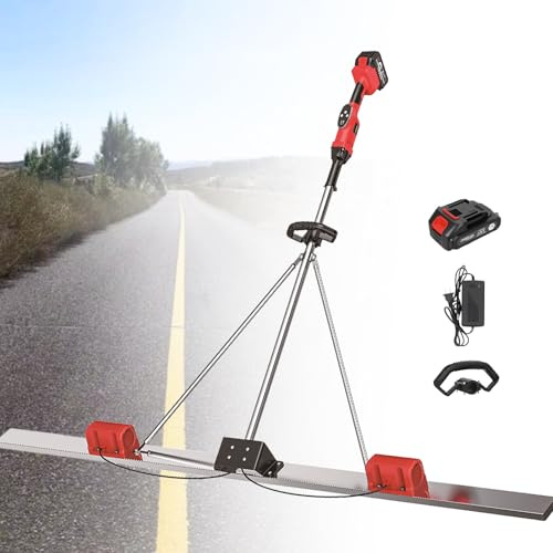 KPOUYYDS Attrezzo per massetto calcestruzzo 21 V, vibratore Elettrico per calcestruzzo, Vibrazione efficiente 6000 Giri/min, con opzioni Raschietto da 150/180 cm 150cmDualmotormodel-Onebattery