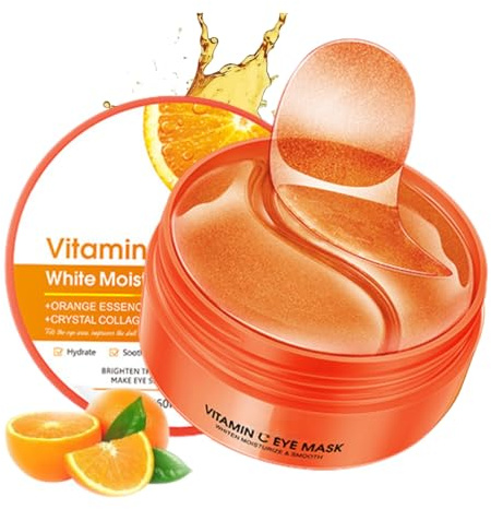 Vintamin C Augenpads Gegen Augenringe-Augenpads-Augenringe Entfernen-Zur Entfernung von Augenringen und Tränensäcken, Anti-Aging Augenpflege für Männer und Frauen-mit Hyaluron und Collagen