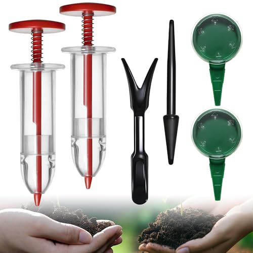 Juego de Mini Sembradora de Semillas, 6 Piezas Dispensador de Semillas Pequeñas, Mini Sembradora Jardín, Herramienta Sembradoras Portátil, para Sembrar Flores, Verduras y Semillas de Plantas (A)