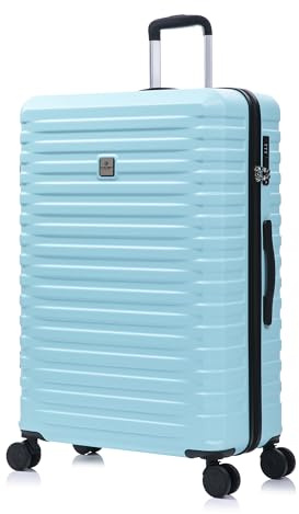 Rocklands Large Suitcase Hard Shell Lightweight 4 Dual Spinner Wheels Trolley Luggage Suitcase Hold Check in Luggage TSA Combination Lock (Blue, Large 28)