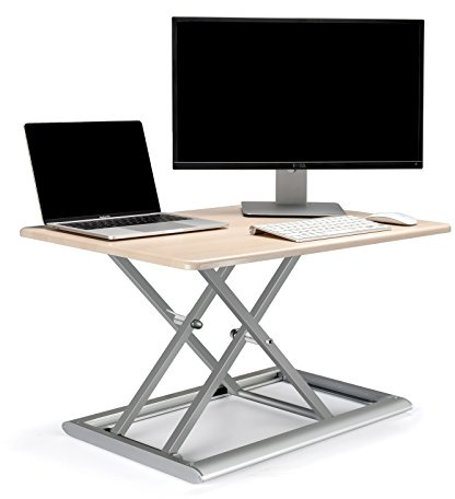 thingyclub® Conversor de escritorio de pie con altura ajustable sentarse a soporte para portátil y monitor, 765 x 51 mm superficie de trabajo