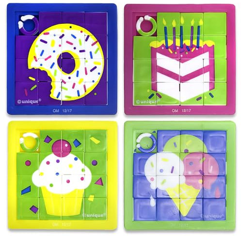 Assorted Design Mini Slide Puzzles - Pack of 10 - Fun & Engaging Party Favors for Kids & Adults
